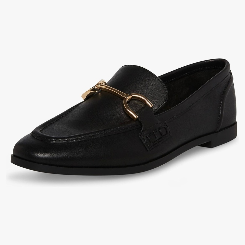 Steve Madden Black Leather Carrine Loafer